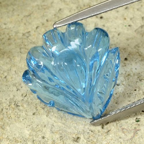 13.37ct Natural Azul Suizo Topacio, Corte Flor, Transparente