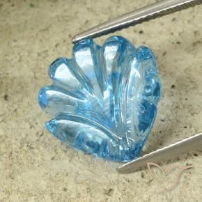 Topacio Azul Suizo natural de 13.37 ct, Corte Flor, Transparente