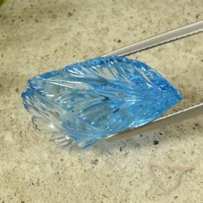 Topacio Azul Suizo natural de 23.87 ct, Corte Flor, Transparente