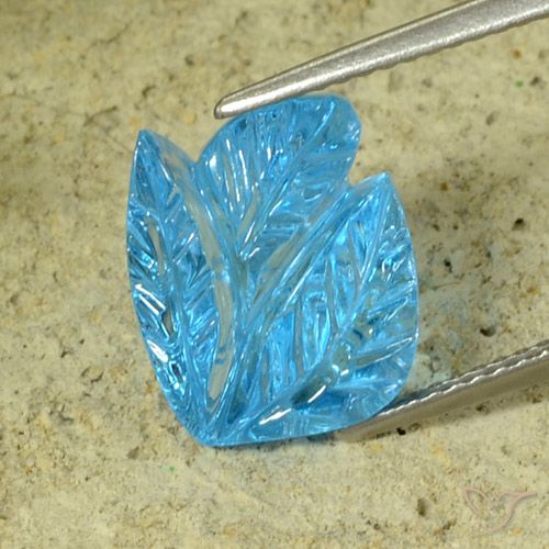 7.81ct Natural Azul Suizo Topacio, Corte Flor, Transparente