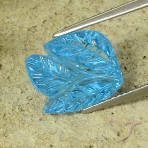 Topacio Azul Suizo natural de 7.81 ct, Corte Flor, Transparente