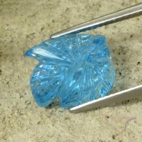 Topacio Azul Suizo natural de 7.81 ct, Corte Flor, Transparente