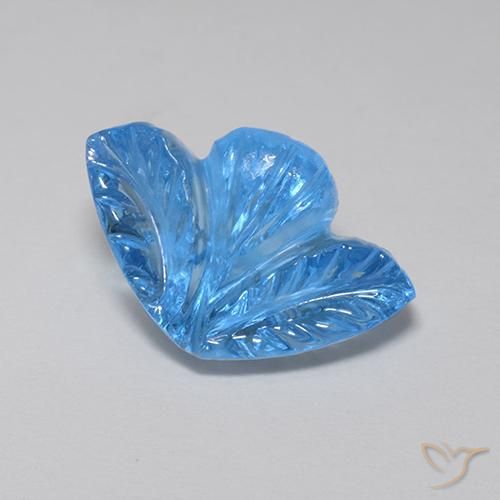 Topacio Azul Suizo natural de 5.50 ct, Corte Flor, Transparente