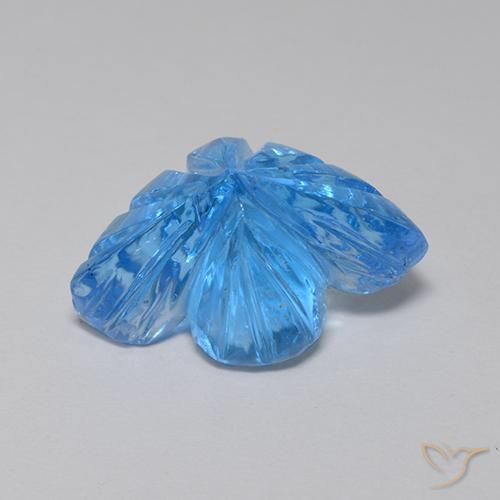 Topacio Azul Suizo natural de 5.50 ct, Corte Flor, Transparente