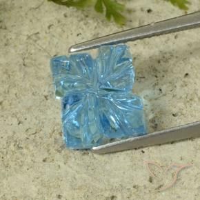 Topacio Azul Suizo natural de 5.16 ct, Corte Flor, Transparente