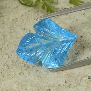 Topacio Azul Suizo natural de 7.69 ct, Corte Flor, Transparente