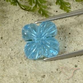 Topacio Azul Suizo natural de 8.41 ct, Corte Flor, Transparente