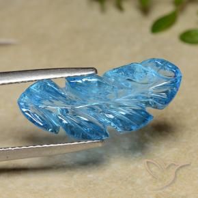 Topacio Azul Suizo natural de 9.82 ct, Corte Flor, Transparente