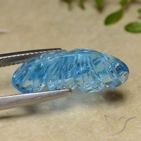 Topacio Azul Suizo natural de 9.82 ct, Corte Flor, Transparente