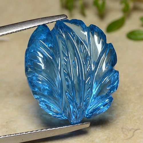 27.42ct Natural Azul Suizo Topacio, Corte Flor, Transparente