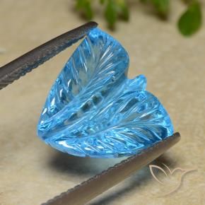 Topacio Azul Suizo natural de 9.03 ct, Corte Flor, Transparente