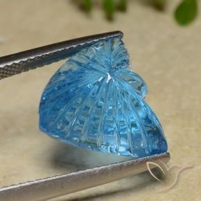 Topacio Azul Suizo natural de 9.03 ct, Corte Flor, Transparente