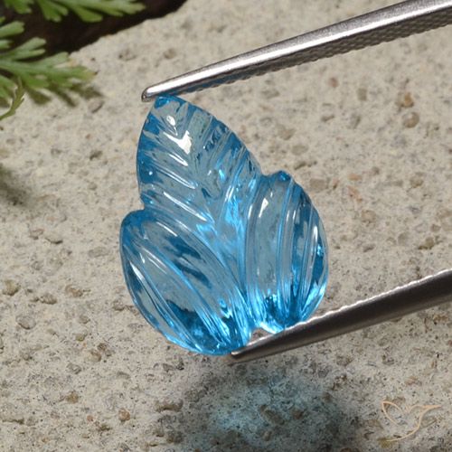 7.70ct Natural Azul Suizo Topacio, Corte Flor, Transparente