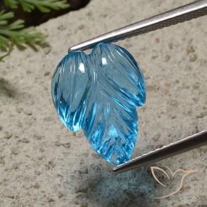 Topacio Azul Suizo natural de 7.70 ct, Corte Flor, Transparente