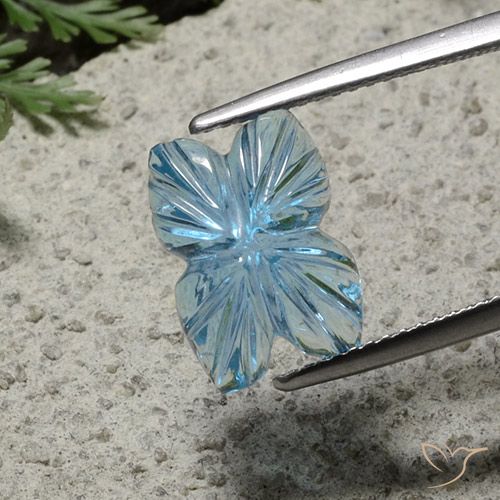 5.72ct Natural Azul Suizo Topacio, Corte Flor, Transparente