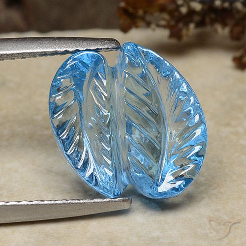 8.24ct Natural Azul Suizo Topacio, Corte Flor, Transparente