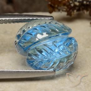 Topacio Azul Suizo natural de 8.24 ct, Corte Flor, Transparente