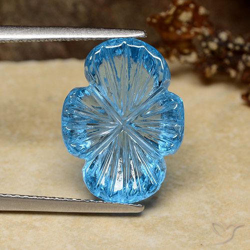9.28ct Natural Azul Suizo Topacio, Corte Flor, Transparente