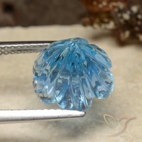 Topacio Azul Suizo natural de 5.95 ct, Corte Flor, Transparente