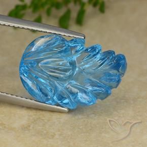 Topacio Azul Suizo natural de 15.58 ct, Corte Flor, Transparente