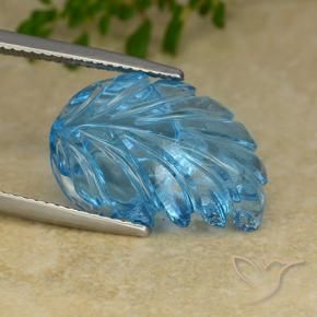Topacio Azul Suizo natural de 15.58 ct, Corte Flor, Transparente
