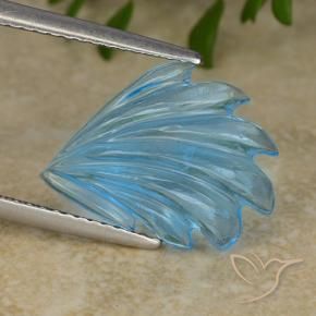 Topacio Azul Suizo natural de 5.99 ct, Corte Flor, Transparente