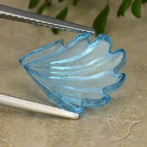 Topacio Azul Suizo natural de 5.99 ct, Corte Flor, Transparente