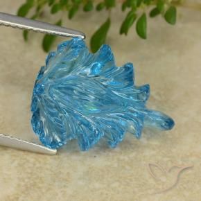 Topacio Azul Suizo natural de 12.05 ct, Corte Flor, Transparente