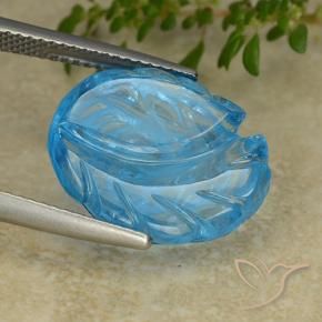 Topacio Azul Suizo natural de 15.14 ct, Corte Flor, Transparente