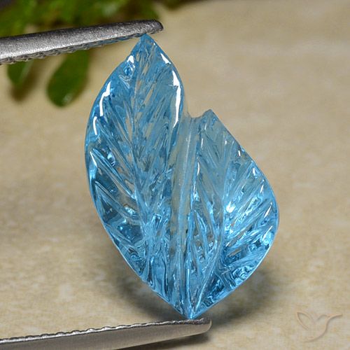 6.82ct Natural Azul Suizo Topacio, Corte Flor, Transparente
