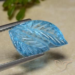Topacio Azul Suizo natural de 6.82 ct, Corte Flor, Transparente