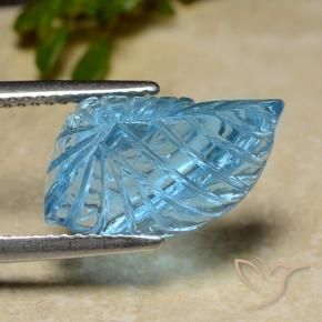 Topacio Azul Suizo natural de 6.82 ct, Corte Flor, Transparente