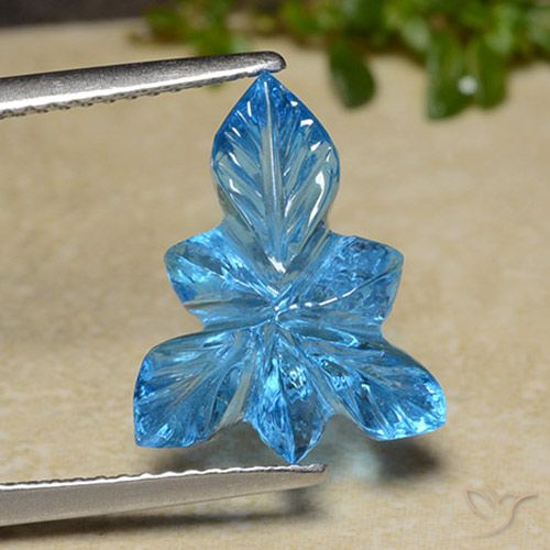 6.80ct Natural Azul Suizo Topacio, Corte Flor, Transparente