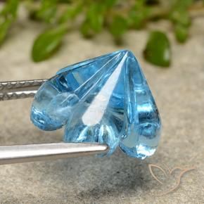 Topacio Azul Suizo natural de 7.59 ct, Corte Flor, Transparente