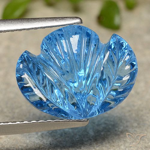 7.36ct Natural Azul Suizo Topacio, Corte Flor, Transparente