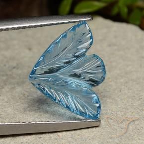 Topacio Azul Suizo natural de 4.24 ct, Corte Flor, Transparente