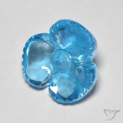 7.54ct Natural Azul Suizo Topacio, Corte Flor, Transparente