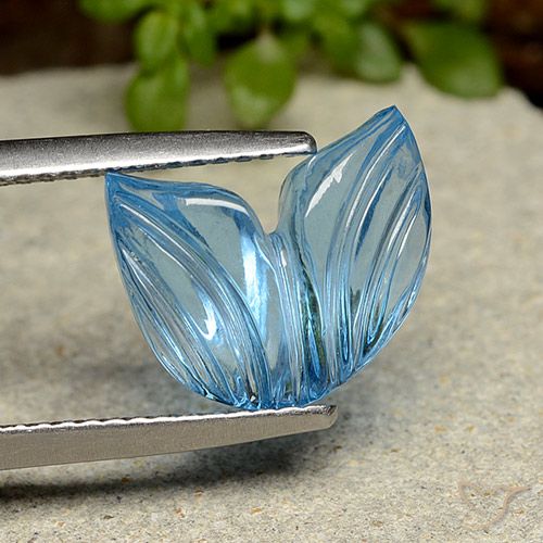 5.91ct Natural Azul Suizo Topacio, Corte Flor, Transparente