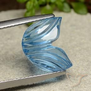 Topacio Azul Suizo natural de 5.91 ct, Corte Flor, Transparente