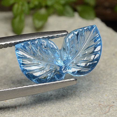 5.60ct Natural Azul Suizo Topacio, Corte Flor, Transparente
