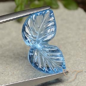 Topacio Azul Suizo natural de 5.60 ct, Corte Flor, Transparente