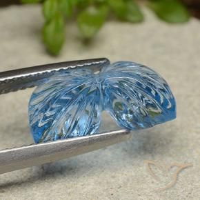 Topacio Azul Suizo natural de 5.60 ct, Corte Flor, Transparente