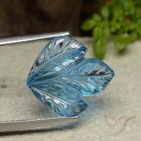 Topacio Azul Suizo natural de 7.93 ct, Corte Flor, Transparente