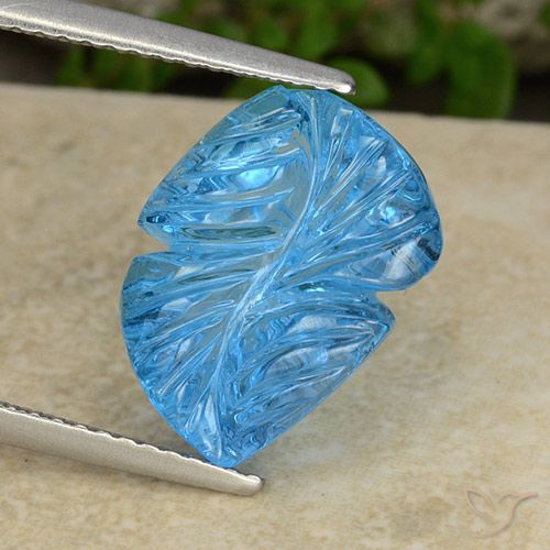 7.38ct Natural Azul Suizo Topacio, Corte Flor, Transparente
