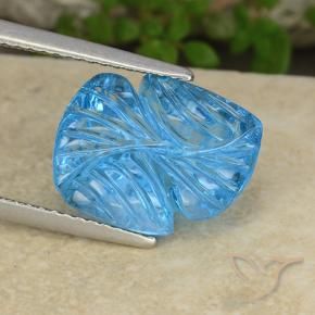Topacio Azul Suizo natural de 7.38 ct, Corte Flor, Transparente
