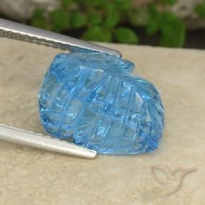 Topacio Azul Suizo natural de 7.38 ct, Corte Flor, Transparente