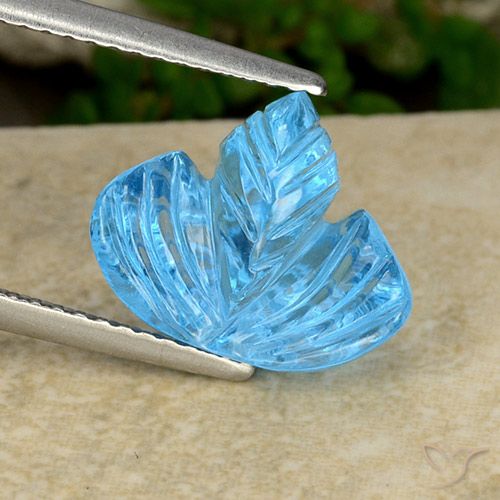 5.65ct Natural Azul Suizo Topacio, Corte Flor, Transparente