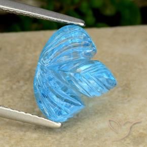 Topacio Azul Suizo natural de 5.65 ct, Corte Flor, Transparente