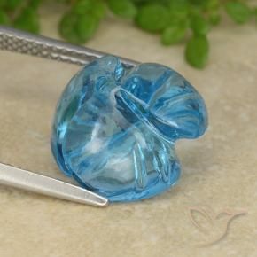 Topacio Azul Suizo natural de 9.51 ct, Corte Flor, Transparente