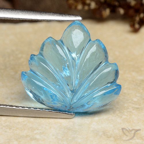 7.81ct Natural Azul Suizo Topacio, Corte Flor, Transparente